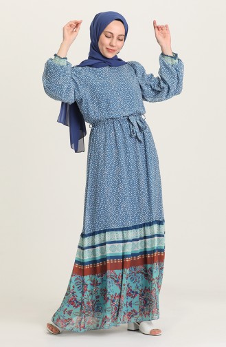 Blue Hijab Dress 21Y3138800-03