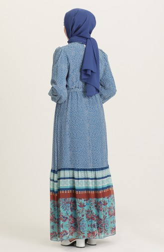 Blue Hijab Dress 21Y3138800-03