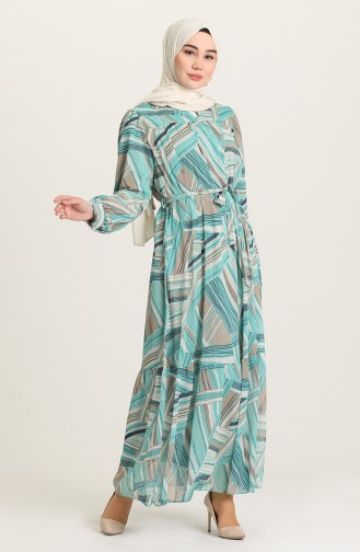 Mint Green Hijab Dress 21Y3138400-02