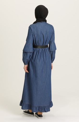 Navy Blue Hijab Dress 6200-02
