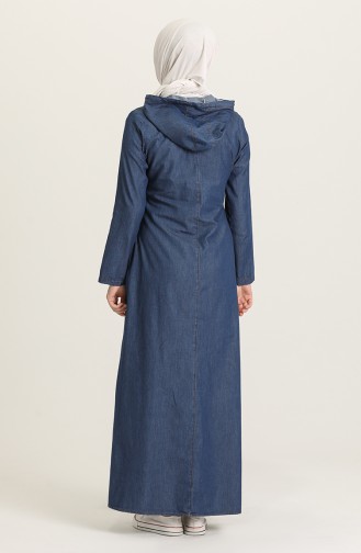 Navy Blue Hijab Dress 6203-01