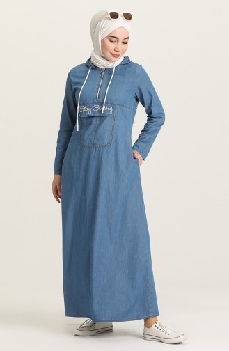 Robe Hijab Bleu Jean 6203-02