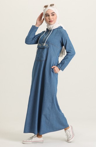 Robe Hijab Bleu Jean 6203-02