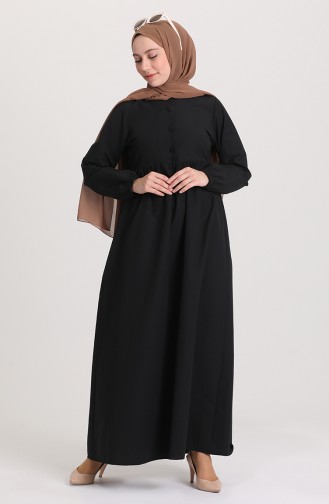Black Hijab Dress 6893-01