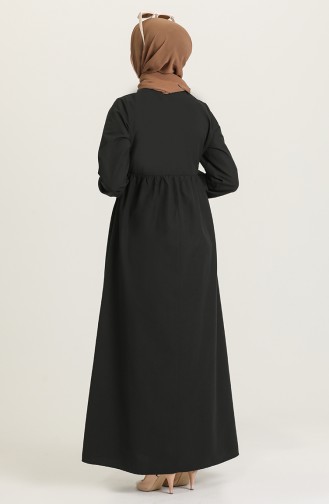 Schwarz Hijab Kleider 6893-01