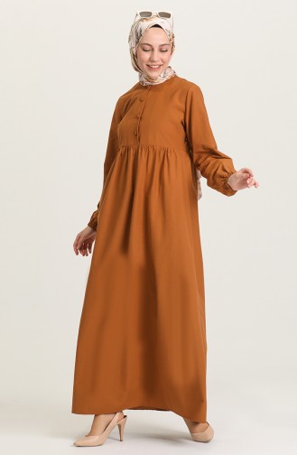Tan Hijab Dress 6893-02