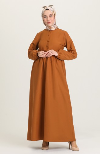 Tan Hijab Dress 6893-02