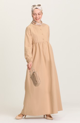 Camel Hijab Dress 6893-03