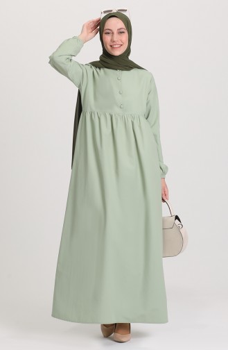 Green Almond Hijab Dress 6893-04