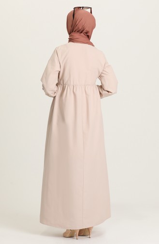 Beige Hijab Dress 6893-06