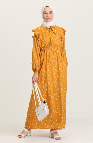 Mustard Hijab Dress 21Y8364-02