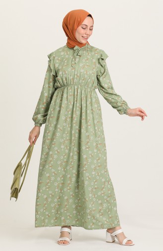 Green Almond Hijab Dress 21Y8364-07