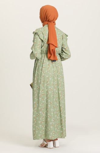 Green Almond Hijab Dress 21Y8364-07