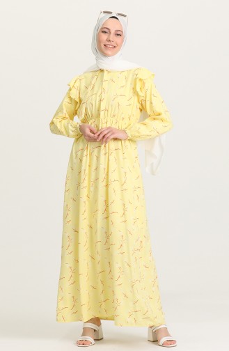 Yellow Hijab Dress 21Y8364-08