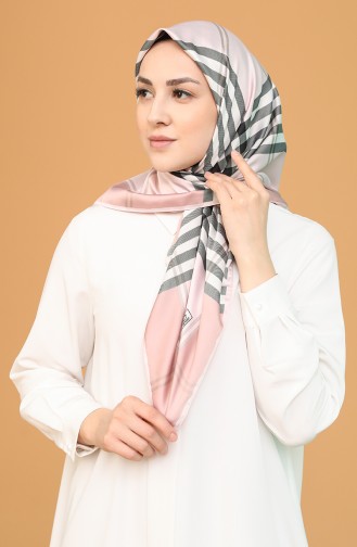 Karaca Çizgili Rayon Eşarp 90794-07 Pudra Siyah