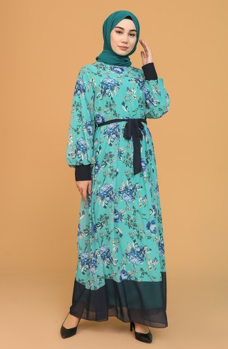 Navy Blue Hijab Dress 21Y3137400-02