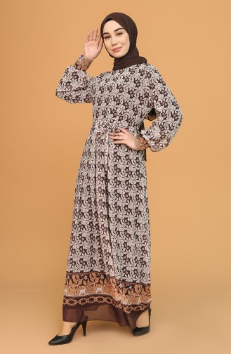 Brown Hijab Dress 21Y3137401-01
