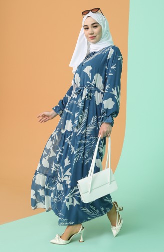Blue Hijab Dress 21Y3138000-02