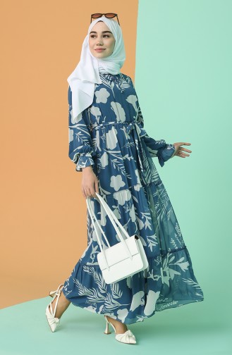 Blue Hijab Dress 21Y3138000-02