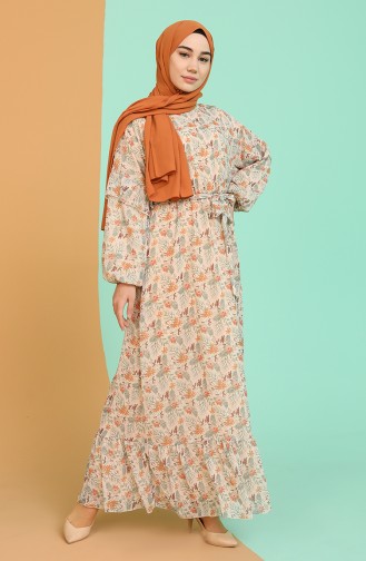 Mustard Hijab Dress 21Y3138300-03