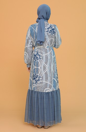 Blue Hijab Dress 21Y3138901-02