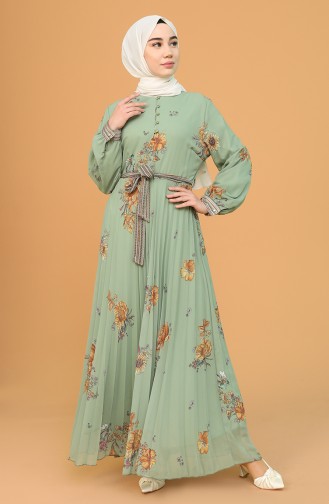 Light Green Hijab Dress 21Y3160200-02