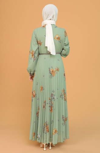 Light Green Hijab Dress 21Y3160200-02