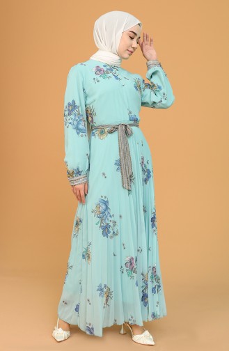 Mint Green Hijab Dress 21Y3160200-03