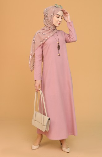 Beige-Rose Hijab Kleider 7070-04