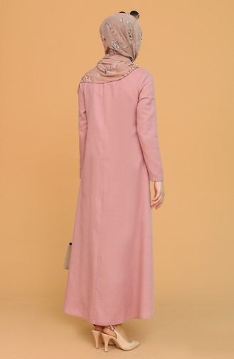 Beige-Rose Hijab Kleider 7070-04