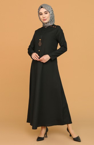 Schwarz Hijab Kleider 7070-05