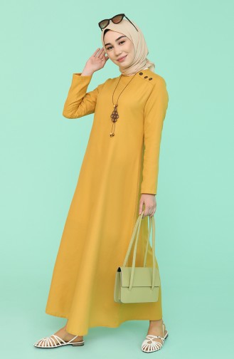 Tan Hijab Dress 7070-08
