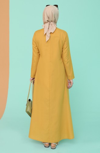 Tan Hijab Dress 7070-08