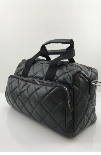 Kapitone Kumaş Astarlı Üç Bölme Spor Kadın Çanta Bs 001059 Sıyah