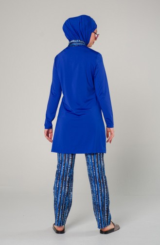 Saks-Blau Hijab Badeanzug 7101