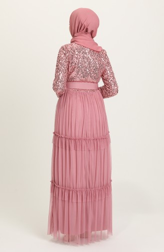 Dusty Rose Hijab Evening Dress 1827-04