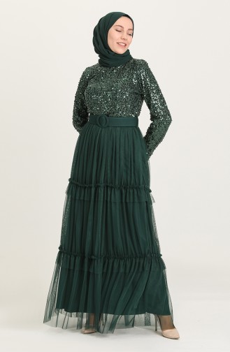 Smaragdgrün Hijab-Abendkleider 1827-05