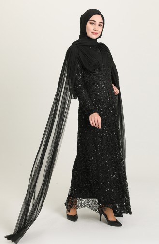 Schwarz Hijab-Abendkleider 202018-02