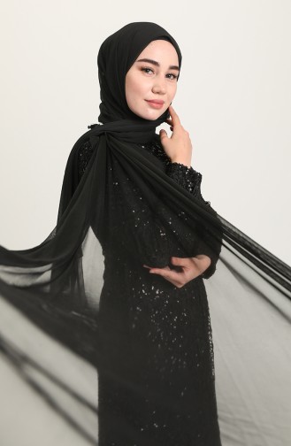 Schwarz Hijab-Abendkleider 202018-02