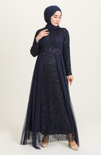 Dunkelblau Hijab-Abendkleider 202021-02