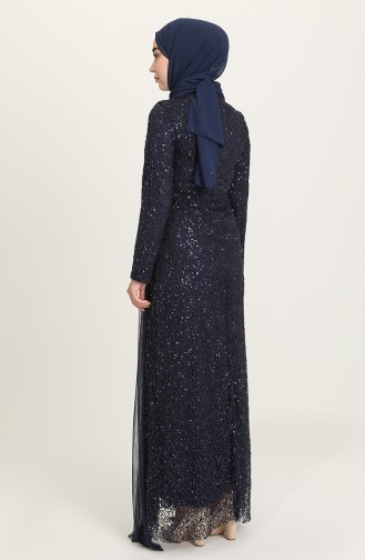 Navy Blue Hijab Evening Dress 202021-02