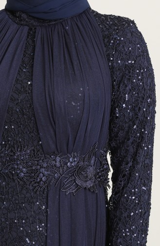 Navy Blue Hijab Evening Dress 202021-02