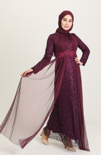 Plum Hijab Evening Dress 202021-03