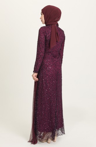 Plum Hijab Evening Dress 202021-03