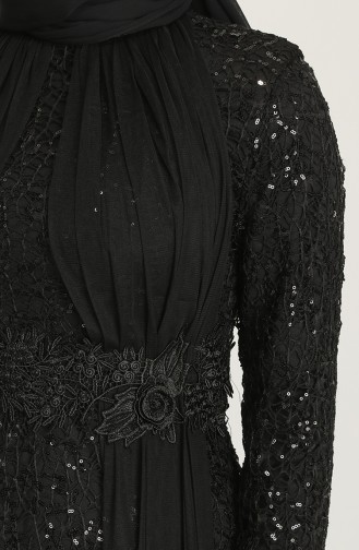 Schwarz Hijab-Abendkleider 202021-04