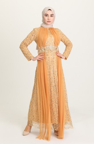 Mustard Hijab Evening Dress 202021-05