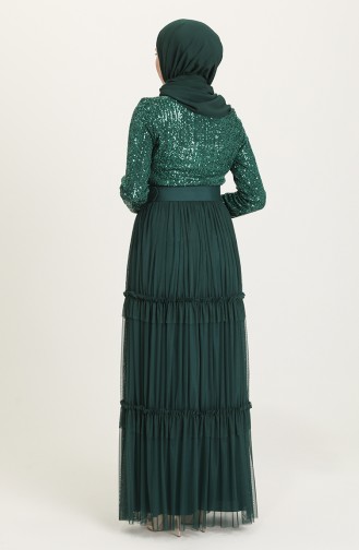 Emerald Green Hijab Evening Dress 20207-04
