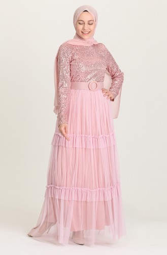 Pink Hijab Evening Dress 20207-07