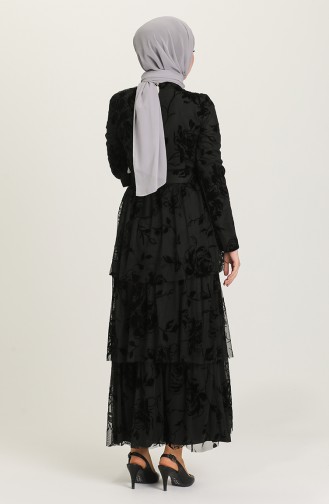 Schwarz Hijab-Abendkleider 212121-01