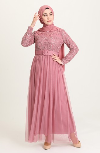 Beige-Rose Hijab-Abendkleider 4060-05